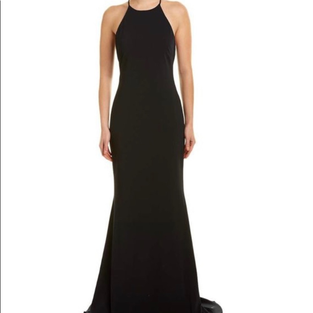 Navy crepe Badgely Mischka navy gown size 0